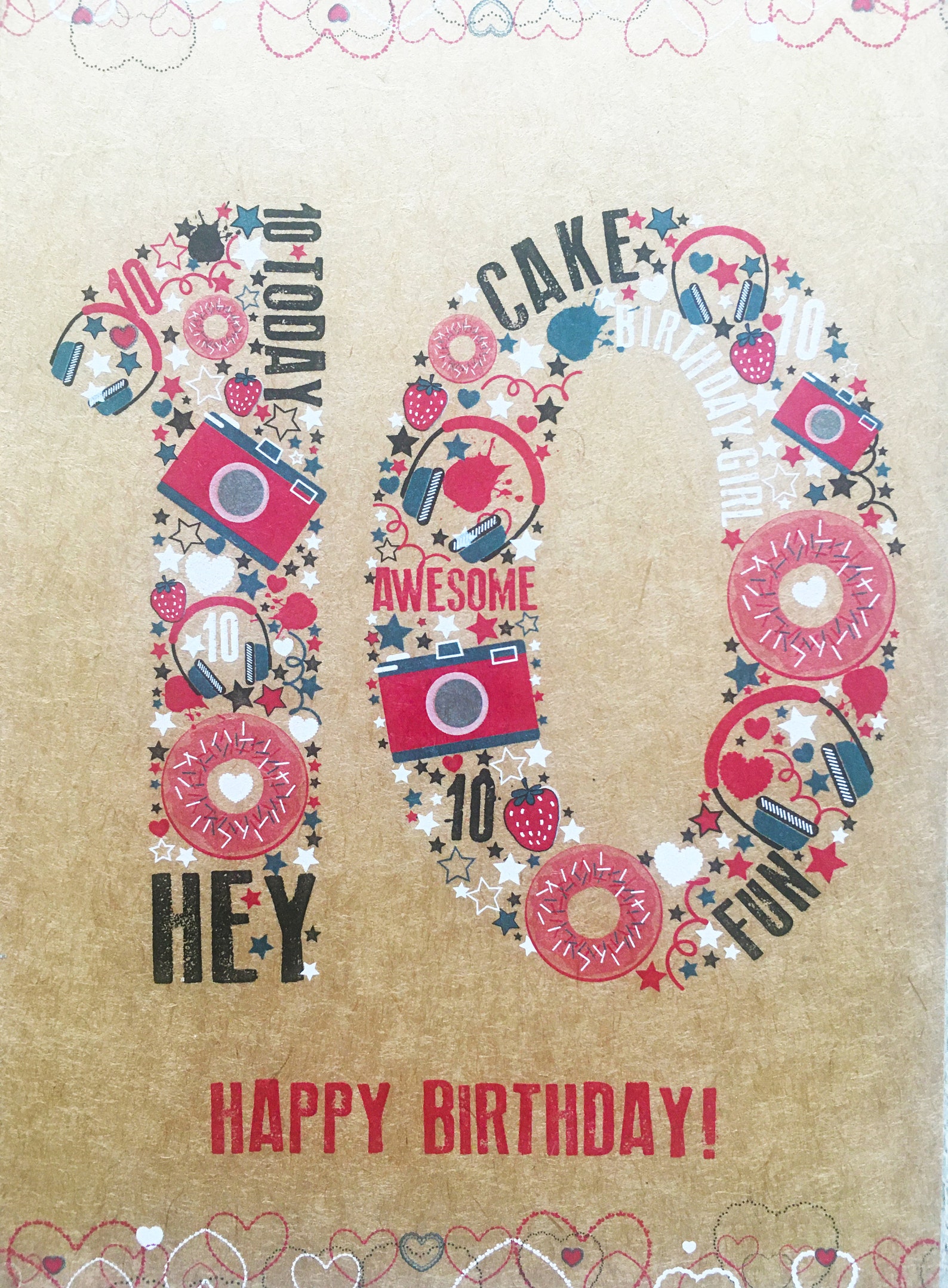 10th Birthday Card Age 10 Birthday Card Girl Birthday Age Etsy 