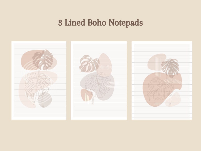 Boho Printable Notes Printable Stationery Printable Notepad | Etsy