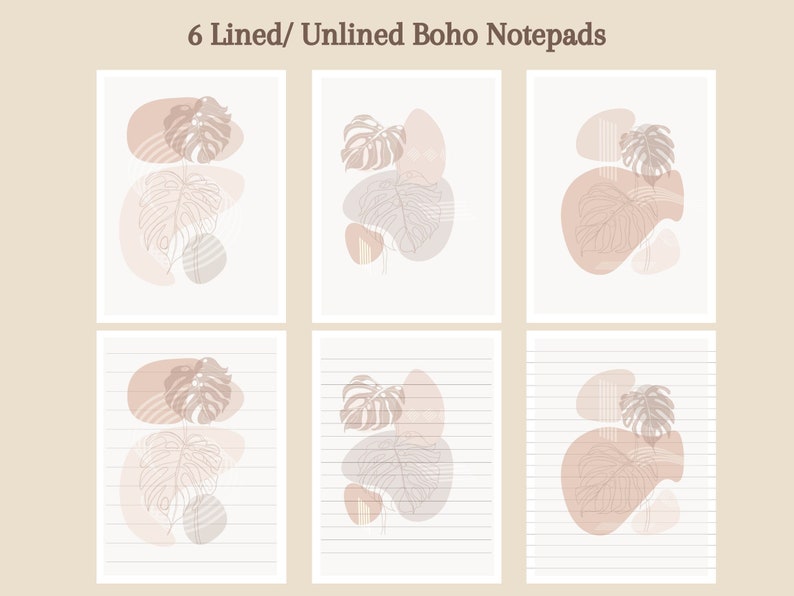 Boho Printable Notes Printable Stationery Printable Notepad | Etsy