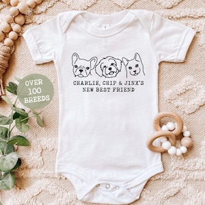 Dog&#39;s New Best Friend Bodysuit | Custom Dog Onesie® | Personalized Dog Bodysuit