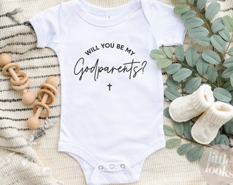 Will You Be My Godparents Bodysuit | Godparents Proposal | Ask Godmother & Godfather Onesie®