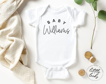 Custom Last Name or First Name Bodysuit / Last Name or First Name / Baby Announcement Onesie®