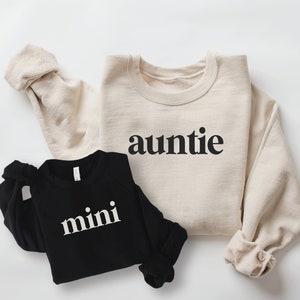 Auntie and Mini Sweatshirts | Matching aunt and baby outfit | Auntie and me outfit | Aunt and niece shirts