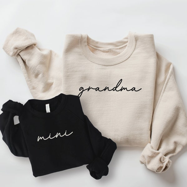 Grandma and Mini Sweatshirts | Matching grandma and baby outfit | Mimi and me outfit | Grandma grandbaby shirt