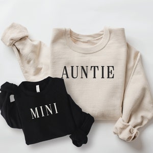Auntie and Mini Sweatshirts Matching Aunt and Baby Outfit Auntie