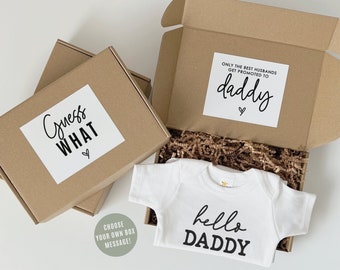 Hello Daddy Pregnancy Announcement Box | Pregnancy Reveal To Husband | Hello Daddy One Piece Bodysuit