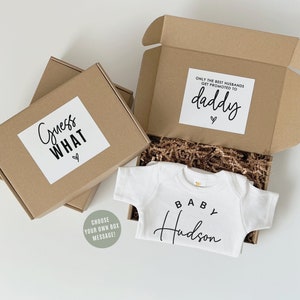 Pregnancy Announcement Box | Pregnancy Reveal To Husband | Hello Daddy Bodysuit
