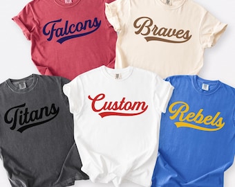 Custom Team Shirt Comfort Colors Tee, Sports Team Shirt, Matching Team Shirts, Group Order Apparel, Personalized Team Name Shirt