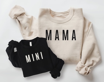 Mamá y mini sudaderas / Traje de mamá y bebé a juego / Traje de mamá y yo / Camisas de mamá e hija o hijo