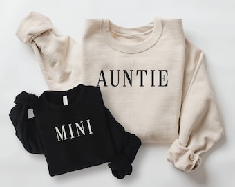 Tía y mini sudaderas / Traje de tía y bebé a juego / Traje de tía y yo / Camisas de tía y sobrina