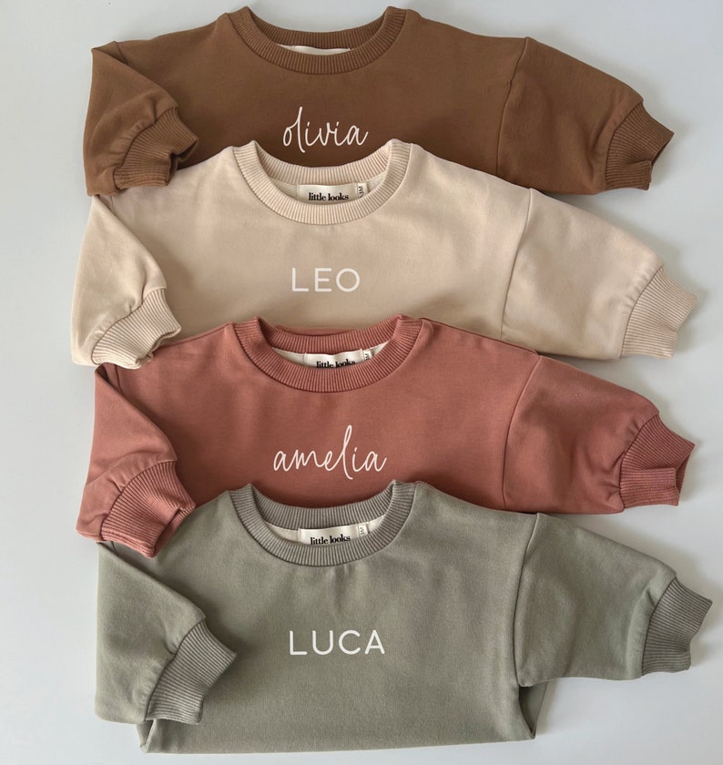 Body sudadera extragrande con nombre / Mono sudadera burbuja / Body suéter burbuja con nombre imagen 2
