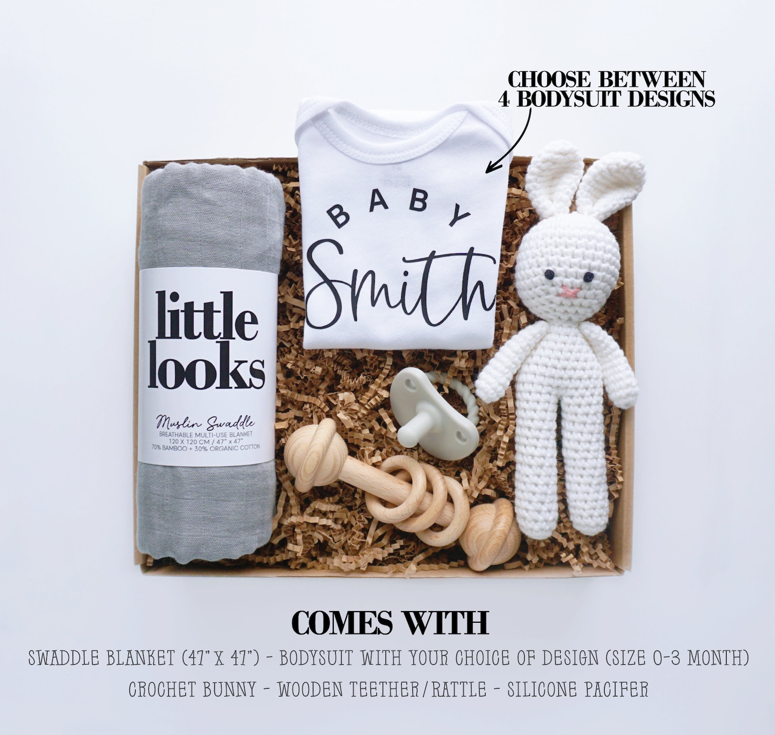 Baby Gift Box / Swaddle Blanket Gift Box for New Baby / Newborn Gift ...