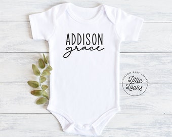 Body personalizado con nombre y segundo nombre / Body de bebé con nombre y segundo nombre / Mono de bebé personalizado®