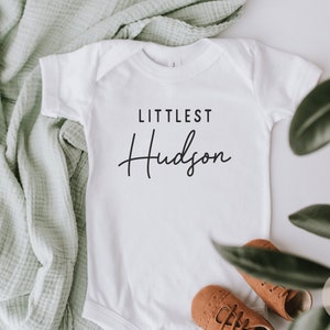 Littlest Last Name Bodysuit / Custom Last Name Baby Bodysuit / Baby Announcement Onesie®