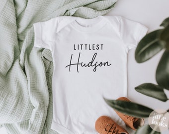 Littlest Last Name Bodysuit / Custom Last Name Baby Bodysuit / Baby Announcement Onesie®