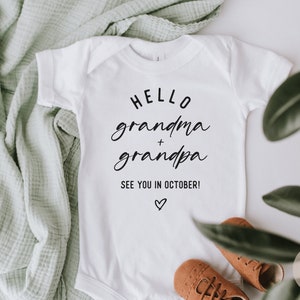 Hello Grandma & Grandpa Bodysuit / Baby Announcement to Grandparents / Baby Reveal Onesie® / We&#39;re having a baby