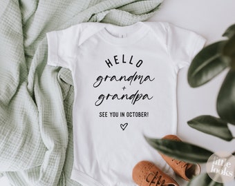 Hello Grandma & Grandpa Bodysuit / Baby Announcement to Grandparents / Baby Reveal Onesie® / We're having a baby