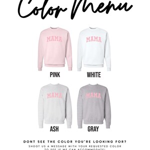 Pink Puff Mama Sweatshirt with Kids Names | Puff Letters | Embossed Lettering | Gift for Mom | Pink Mama Sweater image 5