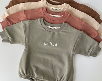 Oversized Sweatshirt Bodysuit with Name | Bubble Sweatshirt Romper | Bubble Sweater Bodysuit with Name