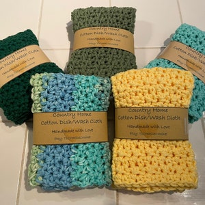 Even MORE NEW COLORS Crocheted 100% cotton dish or wash cloth.
