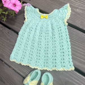MORE NEW COLORS: Soft, beautiful handmade Crocheted Baby Dress