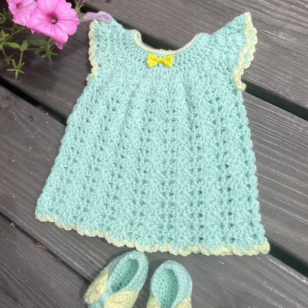 MORE NEW COLORS: Handmade Crocheted Baby Dress