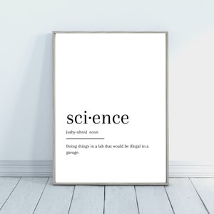 Science Art / Science Poster / Science Classroom Decor / Doing things in a lab that would be illegal in a garage / Teacher art