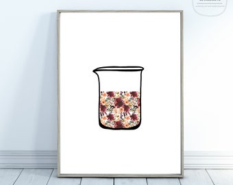 Arte científico / Arte de laboratorio / Impresiones científicas / Arte de química / Biología / Arte de enfermería / Impresión digital / Impresión de química / Arte mural / Imprimible