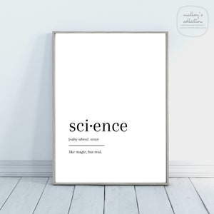 Science Definition Art / Science like magic but real / Definition Canvas / Science Canvas / Dictionary Wall Art / Chemist Art / Science Art