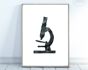 Impresión artística de microscopio / Arte de microbiología / Arte de biología / Decoración científica / Póster de biología / Impresión digital / Arte científico / Arte mural / Impresiones