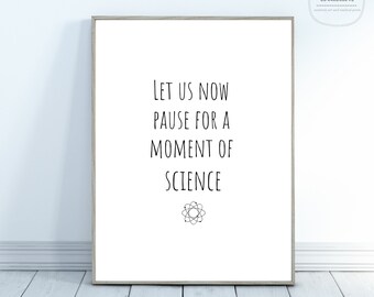 Arte de la pared de la ciencia / Hagamos una pausa ahora para un momento de ciencia / juego de genios de la ciencia / Arte de la química / Impresión de la biología / Arte de la neurociencia / Cita de la ciencia