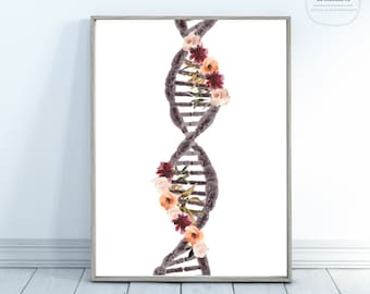 DNA Wall Art / Science Artwork / Neuroscience Art / Microbiology Art / Genetics Art / Nurse Art / Wall Art / Science Decor