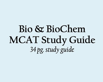 Bio, Guía de estudio de BioChem Mcat / Guía de estudio / MCAT / Vías metabólicas / Preparación de MCAT / Planificador de MCAT / Guía de estudio de biología