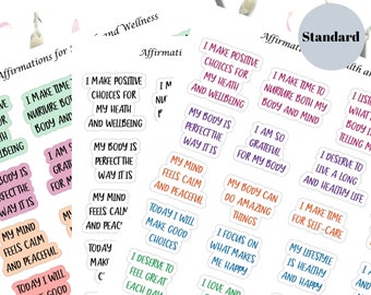 Affirmations for Health and Wellness, Positive Affirmation Stickers