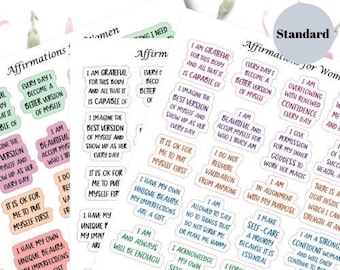 Affirmations for Women Sticker Sheet, Inspirational Quote Stickers, Motivational Quote Planner Stickers