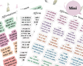 Affirmations for Women Mini Stickers, Positive Affirmation Sticker Sheet, Inspirational Quote Stickers, Motivational Quote Planner Stickers