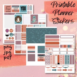 Motivational Planner Stickers, Mindful Stickers, Manifestation Stickers, Printable Planner Stickers, Digital Download Stickers