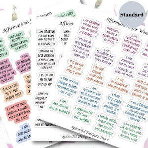 Affirmations for Women Sticker Sheet, Inspirational Quote Stickers, Motivational Quote Planner Stickers