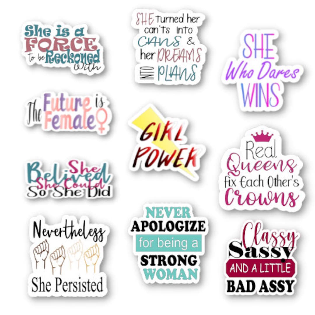 Strong Women Stickers Dot Journal Accessories Feminist 