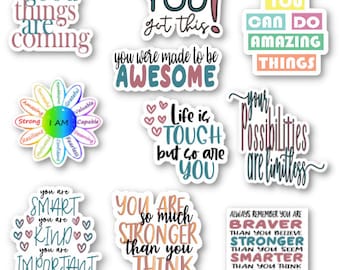 Positive Affirmation Stickers Bundle- Motivational Inspirational - So Fontsy