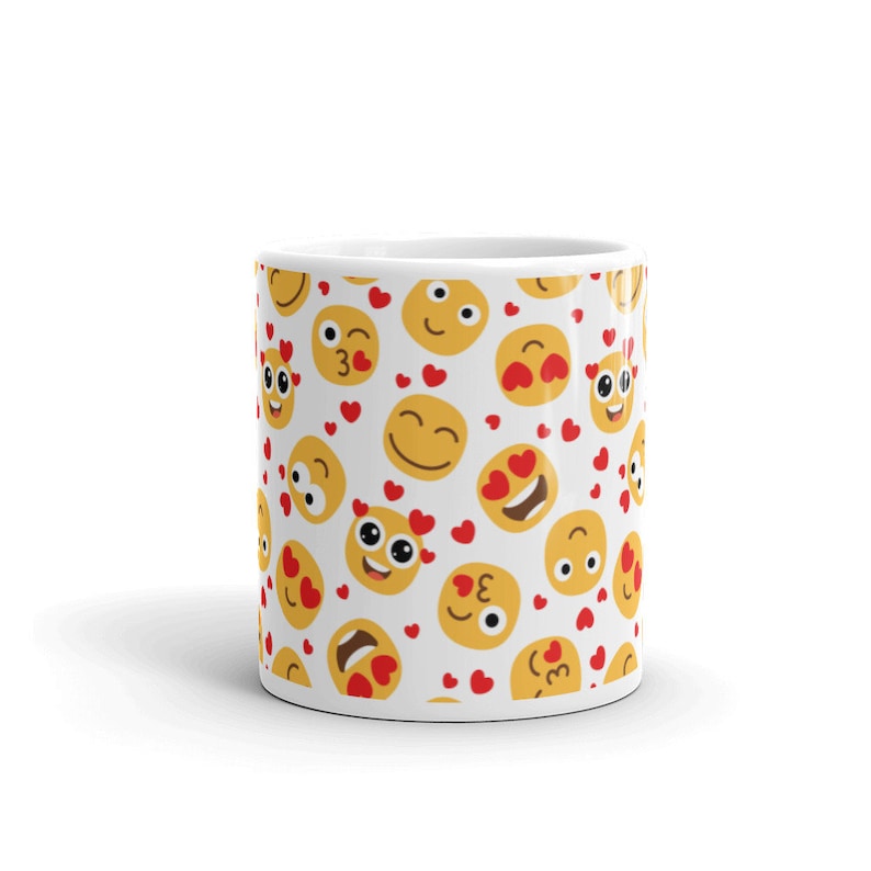 Love Emoji Mug Happy Face Emoji Mug Heart Emoji Mug - Etsy