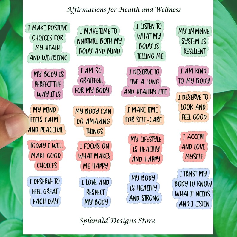 Affirmations for Health and Wellness, Positive Affirmation Stickers - Etsy