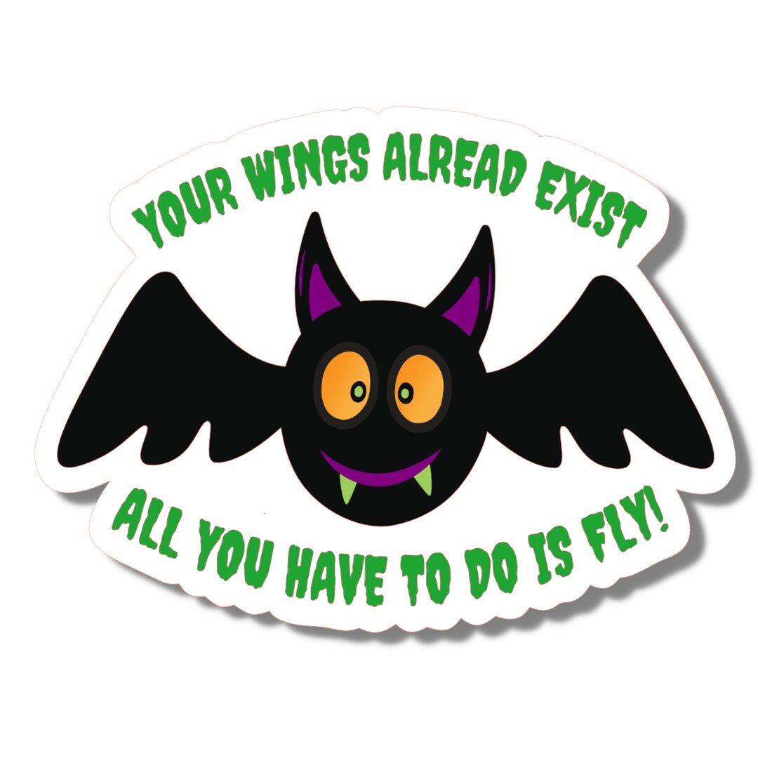 Bat Halloween Sticker, Motivational Halloween Sticker, Encouraging ...