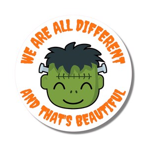 Nous sommes tous différents et c’est un bel autocollant d’Halloween, un autocollant d’Halloween motivant, un autocollant d’encouragement d’Halloween
