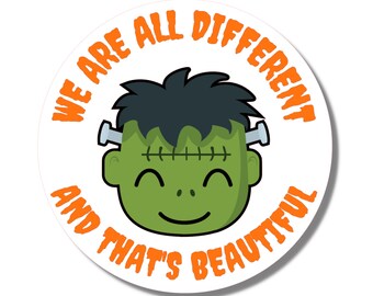 We're All Different and That's Beautiful Halloween Sticker, Motivational Halloween Sticker, Encouraging Halloween Sticker