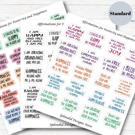 Positive Affirmations Sticker Sheet Affirmations for Etsy