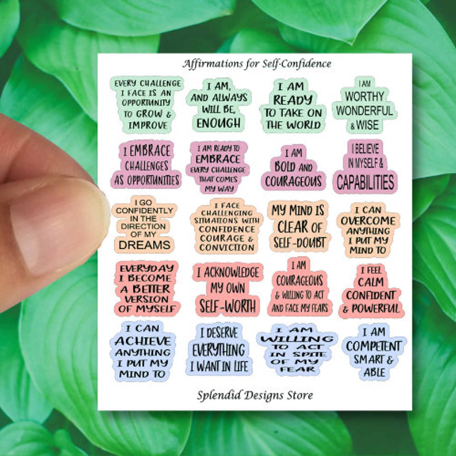 Self-confidence Quotes Mini Stickers, Positive Affirmation Sticker ...