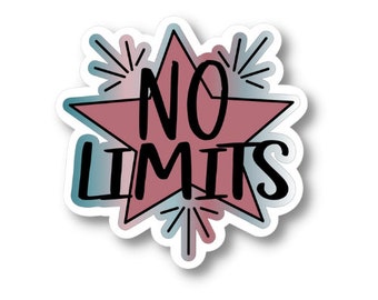 No Limits, Motivational Waterproof Vinyl Sticker Decal, Encouraging Sticker, Motivational Sticker Quote