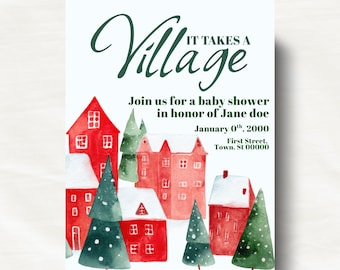 It Takes A Village- DIGITAL Baby Shower Invitation