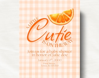 A Little Cutie is on the Way- DIGITAL Baby Shower Invitation
